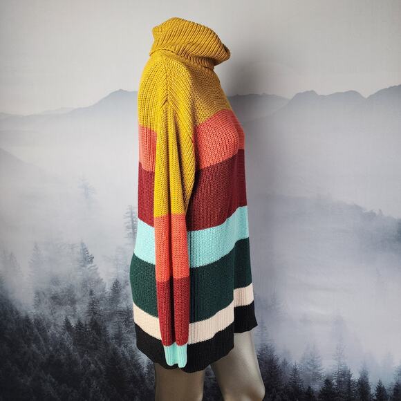 For the Republic Striped Multicolor Shimmer Knit Sweater | Women's Large - Picture 4 of 13